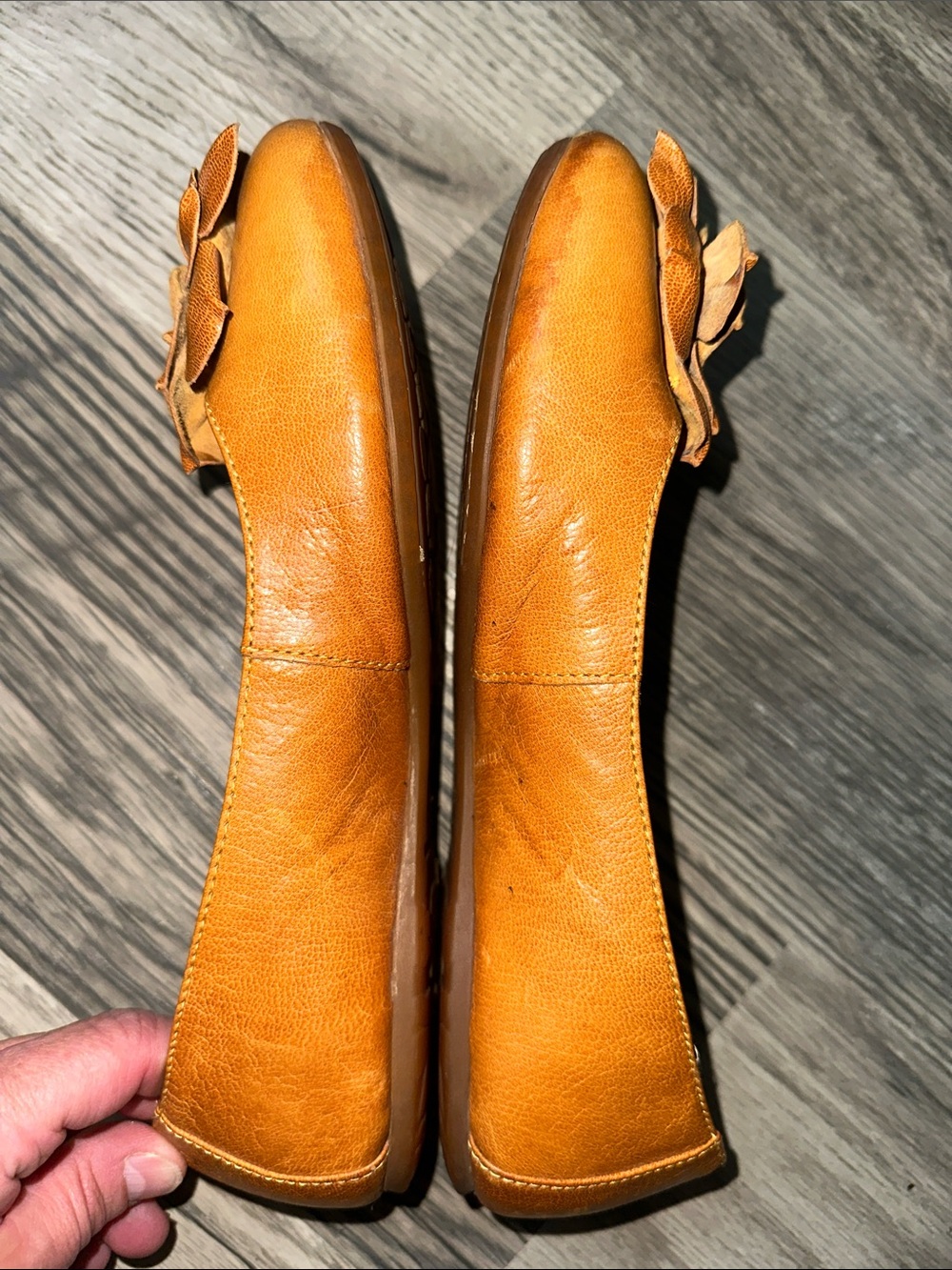 Born Adelisa leather flats tan floral toe women’s size 8 - Picture 12 of 14
